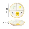 Assiettes Céramique Vaisselle Pour Enfants Dessin Animé Grille Assiette Une Personne Plateau De Petit Déjeuner Diviseur Plats Pour Servir Plat Salade Plateau