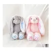 Party Favor Sublimation Lapin De Pâques En Peluche Longues Oreilles Lapins Poupée Avec Des Points 30Cm Rose Gris Bleu Blanc Rabbite Poupées Pour Enfants Cu Dhtpy