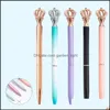 Stylos à bille Créativité Couronne Ornement Cristal Stylo Gem Bureau De Mariage Anneaux En Métal Roller Ball Nouveauté Cadeau Drop Livraison École B Otjbw