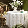 Tale da mesa de mesa simples estilo literário Toeira de algodão floral Tampa de impressão de flores country com borla