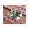 Hanger kettingen Boeddha ketting voor vrouwen jade sieraden kristal punk paar hangers rood touw ornament drop levering dh3ua