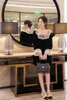 Casual Dresses Women Lace Embroidery Square Collar Vintage Mini Robe Long Sleeve Velvet Short Dress