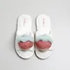 Slippers Autumn And Winter Non Slip Home Cotton Female Lovely Strawberry Shoes Indoor Warm For Girl