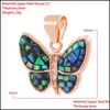 Collane con ciondolo Tendy Butterfly Figurine di insetti Produzione Chip di conchiglia di abalone Fascino Decorazione Accessori per le donne Gioielli fai da te Dhjlq