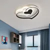 Kroonluchters Modern Led plafond kroonluchter roze hartvormige externe bedieningspaneel lichte studie slaapkamer huisdecoratie lamp oppervlakte mount