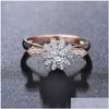Cluster Rings Sier Zircon Rotatable Plated Anniversary Gift Ring Fashion Inlaid Cubic Zirconia Open Womens Jewelry Drop Delivery Dh14Q