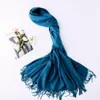 Foulards femmes couleur unie écharpe gland cachemire doux épais chaud enveloppes châle femme automne hiver dame étudiants grand luxe