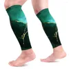 Racing Jackets Calf Protector Sleeves Emerald Color Men Women Gym Sports Safety Cooling Compression Shin Cycling Q007