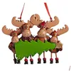 クリスマスの装飾1PC DIY名ファミリークリスマスツリーボーブル装飾飾りエルクディア2022ホリデーL3ドロップデリバリーホームガーデンFE DH4ED