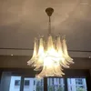 Lustres Moderne LED Fleur Pendentif Lampe De Luxe Chambre Salon Art Verre Éclairage Étude Maître Lumière Suspendue