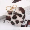 Party Favor Heart Keychain Ball Faux Fur Fluffy Key Holder Women Cute Plush Ring Love Girlfriend Brithday Gift Drop Delivery Home Ga Dhjog