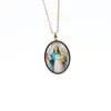 Pendant Necklaces Stainless Steel Religious Oval Christ Jesus Virgin Mary Necklace Jewelry Gift For ChurchPendant