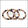 Fili di perline 8 mm linea di legno opaco perline di pietra ematite braccialetti di filo di lava per donne uomini yoga Buddha energia gioielli Yummyshop Dro Dhwcn