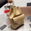 Catene Chiusura con cordino Zaino da donna Borsa a mano Borsa a mano alla moda Lettere hardware in metallo Cinturino regolabile Tasca con patta trapuntata di grande capacità