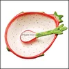 Kommen mooie draken fruit ontwerp keramische kom kinderen salade met lepel drop levering home tuin keuken eetbar eetgelegenheid dh7qs dh7qs