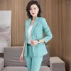 Ternos femininos Korea Spring Autumn Solid Blazers Mulheres elegantes negócios feminino Blazer moda de manga longa Ladies