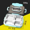 Учебная посуда наборы 304 портативная коробка из нержавеющей стали с ложкой Spoon Shell Shell Shell Iosulation еда Студенческая сетка