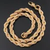 8mm Trendy Mens Bling Chains Gold Plated Bling CZ Stone Twisted Rope Chain Necklace Bracelet for Men Women Hip Hop Chains