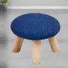 Chair Covers Ottoman Footstool Protector Round Stool Elastic Footrest Case Slipcover For Living Room Solid Color Cover