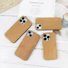 U&I Original Natural Double Wood Cell Phone Cases for iPhone Plus 11 12 13 14 Pro MaxDurable TPC Bumper Protective