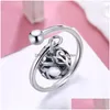 Cluster Rings Vintage Women Ancient Sier Open 925 Sterling Hollow Ball Charm för Lady Party Fine Jewelry Festival Gift Drop Delivery DHL25