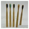 Зубная щетка экологически чистая древесная бамбука мягкая волокна деревянная ручка с низким содержанием углеродной экологически чистой