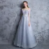 Vêtements ethniques mariée robe de soirée de mariage robe de soirée en dentelle sexy col slash robes en maille plissée appliques exquises jupe longue femmes robe de bal