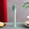 Dinnerware Sets 3 Pcs/Set In 1 Travel Portable Cutlery Set Safety Wheat Straw Material Knife Fork Spoon Kitchen Tableware