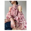 Casual jurken vrouwen kleding 2023 modieuze lente zomer Franse stijl bloemen zoete lantaarn mouw niche sprookjesbloem jurk