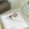 Cluster Rings 18K Rose Gold Wedding Bands Ring For Join Party CN (Herkunft) Diamond Jewelry Gemstone Females Fine Anel Box