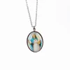 Pendant Necklaces Stainless Steel Religious Oval Christ Jesus Virgin Mary Necklace Jewelry Gift For ChurchPendant