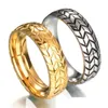 Cluster Rings Stainless Steel Gold Sier Tyre Ring Well Polished Men Cool Exquisite Grains Car Enthusiasts Gift Drop Delivery Jewelry Dhdg1