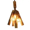 Lampy wiszące amerykański wiejski bambus lampy światła nordyckie domowe oświetlenie halowe jadalnia