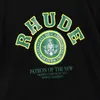 Rhude baskı artı boyut erkek tişörtler Amerikan vintage t gömlek kadınlar büyük boy tişört sokak giyim tişört unisex gençlik tees kısa kollu custome logo oem boş tees