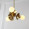 Hanglampen minimalistische creatieve eetkamer woonkamer slaapkamer alle koperen glazen kroonluchter