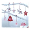 Juldekorationer 12st Träformformade utskärningar Hantverk Naturligt trä hängande ornament med Twines för hemfestsläppning DH7VF