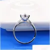 Cluster Ringe Moderne Mode Frauen Ring Trend Weiß Kristall Vier Zirkon Engagement Design Für Hochzeit Schmuck Geschenk Drop Lieferung DHDK8