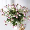 Dekorativa blommor kransar 1 bit faux silke artificiell ros knopp bukett för bröllop fest hem el dekoration vackra inomhus presenter 34 cm