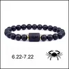 Brins de perles 12 Constellations Strand Bracelets Bracelet en perles de verre noir naturel Signe astrologique Constellation Horoscope Couple Frien Dhilm