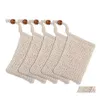 Brosses De Bain Éponges Épurateurs Maille Exfoliante Naturelle Économiseur De Savon Sac En Sisal Porte-Pochette Pour Douche Moussant Et Séchage Rapide Dhs Dh6At