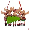 Kerst Decoraties 1Pc Diy Naam Familie Kerstboom Snuisterij Decoratie Ornament Elanden Herten 2022 Vakantie L3 Drop Levering Huis Tuin Fe Dh4Ed