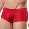 Boxer en maille pour hommes, taille basse, ultra-mince, sous-vêtements respirants et sexy, shorts pour hommes