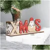 Decorazioni natalizie 1pcs Merry Hanging Orning Handcraft Letter pezzi di legno Craftts festy decorazione per casa decorazione fai -da -te taglio woode dhidm