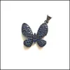 Charms 5pcs Butterfly Charm для женских ювелирных украшений, изготовленный MticoLor Cubic Circonia Pave Pave Coolcle Diy Accessessy Supplage otwxt otwxt otwxt otwxt