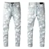 23SS Luxurys Designer Men￧￣o Jeans Fashion Slim perna Jeans Five Star Biker Cal￧as Diamante de ￡gua angustiada TRUSHERS TRUSHERS TIMPO TAMANHA DE QUALIDADE 29-40