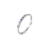 Cluster ringen luxe mode regenboog zirkon voor vrouwen soild 925 sterling zilver eenvoudige bruiloft verloving fijne sieraden kerstcadeau