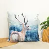 Pillow Muwago Christmas Square Cover Washable Comfortable Cozy Short Plush Decorative Case Merry Decoration