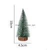 Julekorationer 1pc mini Tree Green Xmas Sisal Silk Cedar Ornaments for Home Year Wedding Diy Winter Party Table Decoration Dr DHNA2