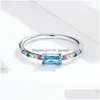 Ringos de cluster anomokay arco -￭ris c￺bico zirconia stone dedo para noivado de casamento Sier 925 Ring Jewelry Drop Delivery Dhujw