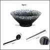 Tigelas tigela japonesa tigela de cer￢mica casa grande ramen sopa de sopa criativa conjunto de tableware de tabela hat grow grow home jardim kitc dhg4k